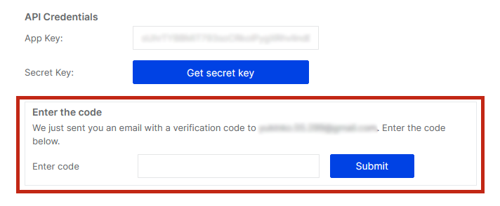 Secret keyを取得するためのコードを貼り付ける